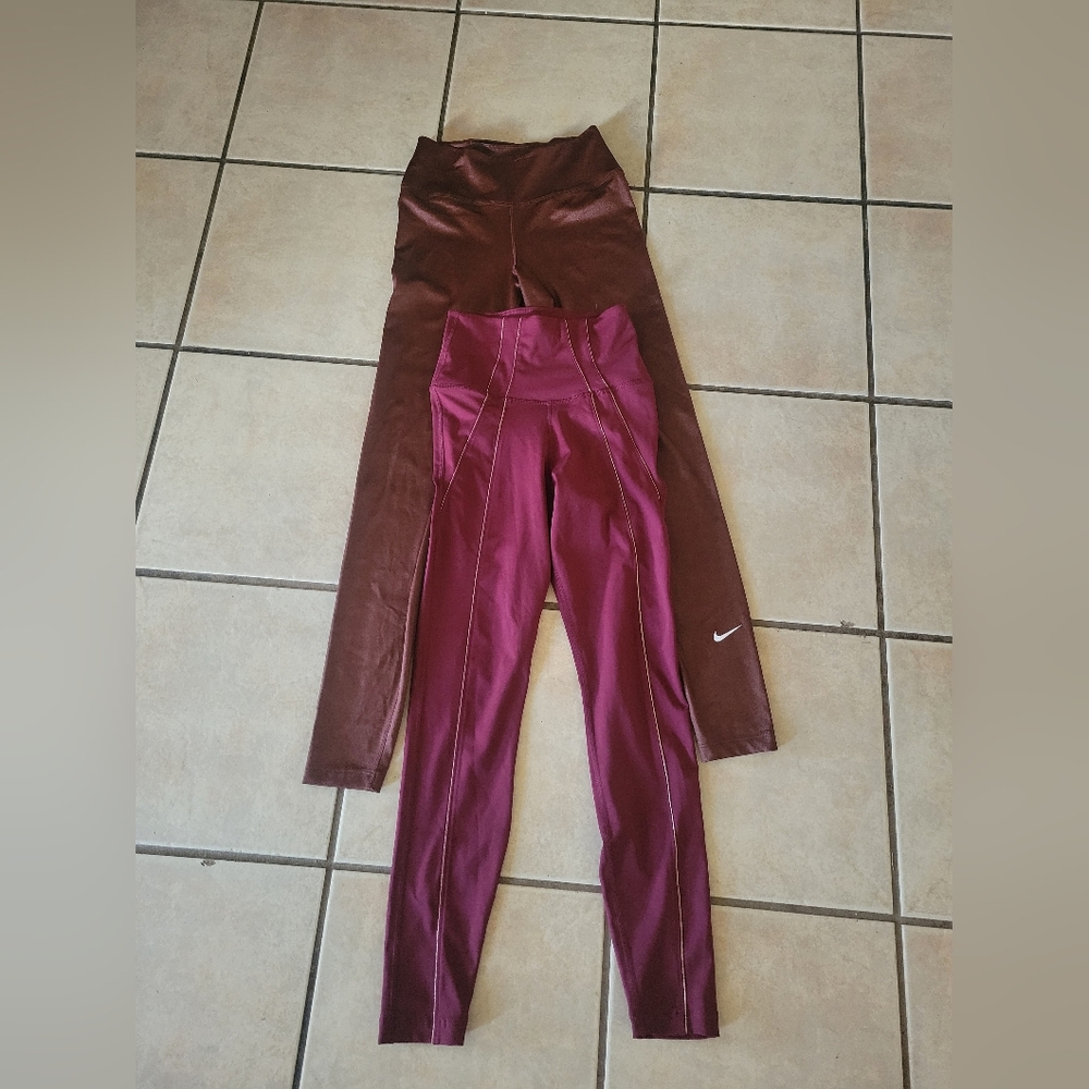 Nike Maroon and Magenta Leggings